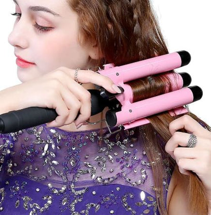 SpacePulse LuxeWave™ Triple Barrel Hair Curler