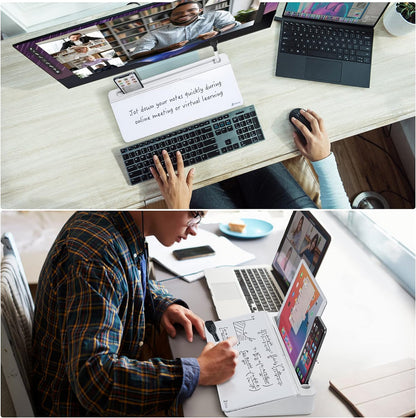 All-in-One Glass Desk Whiteboard Organizer – Notes, Storage & Phone Stand for a Clutter-Free Workspace