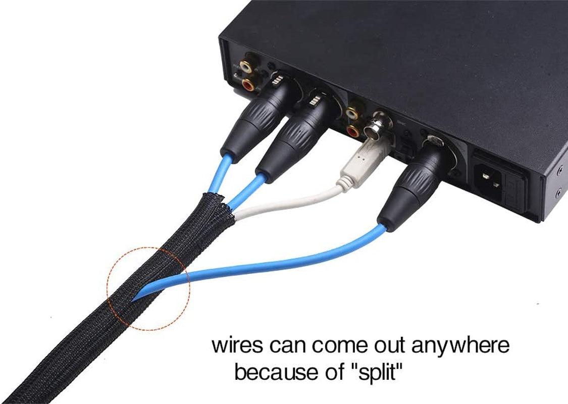 Stop Cable Chaos & Cat Chewing – Heavy Duty Split Cable Protector Sleeve for Clean Desk Organization
