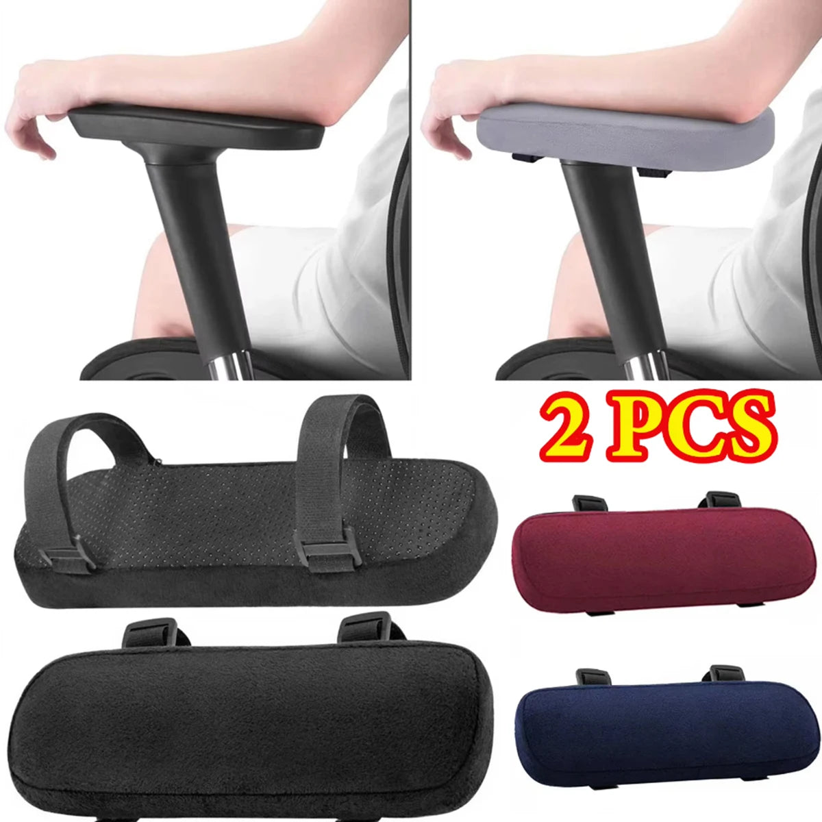 Stop Elbow Pain While You Work or Game – Soft Ergonomic Chair Armrest Cushions with Washable Covers