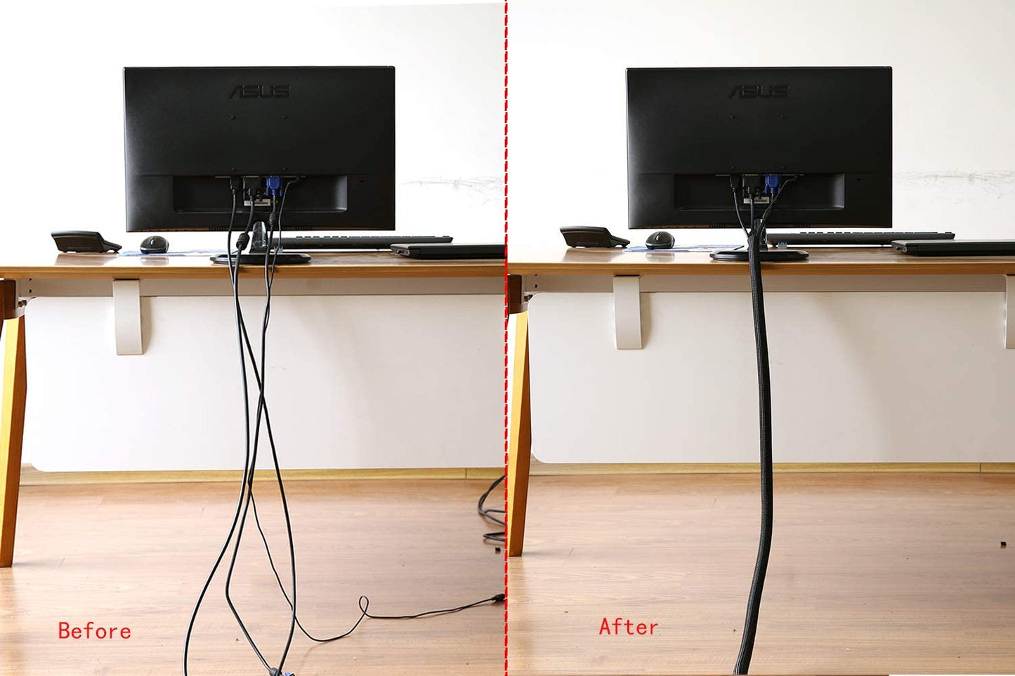 Stop Cable Chaos & Cat Chewing – Heavy Duty Split Cable Protector Sleeve for Clean Desk Organization