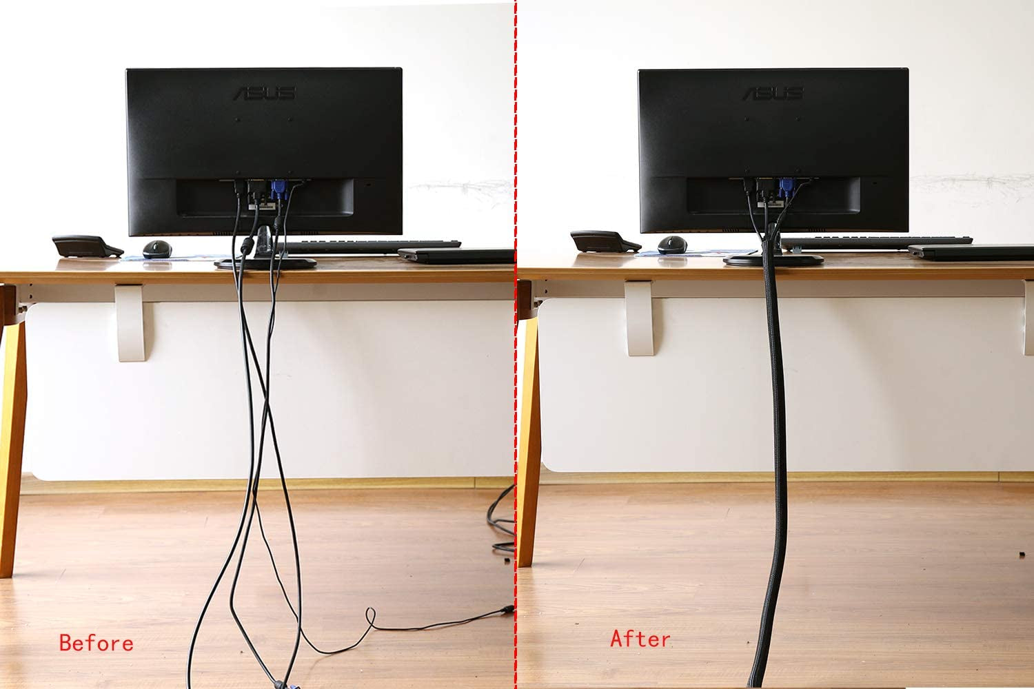 Stop Cable Chaos & Cat Chewing – Heavy Duty Split Cable Protector Sleeve for Clean Desk Organization