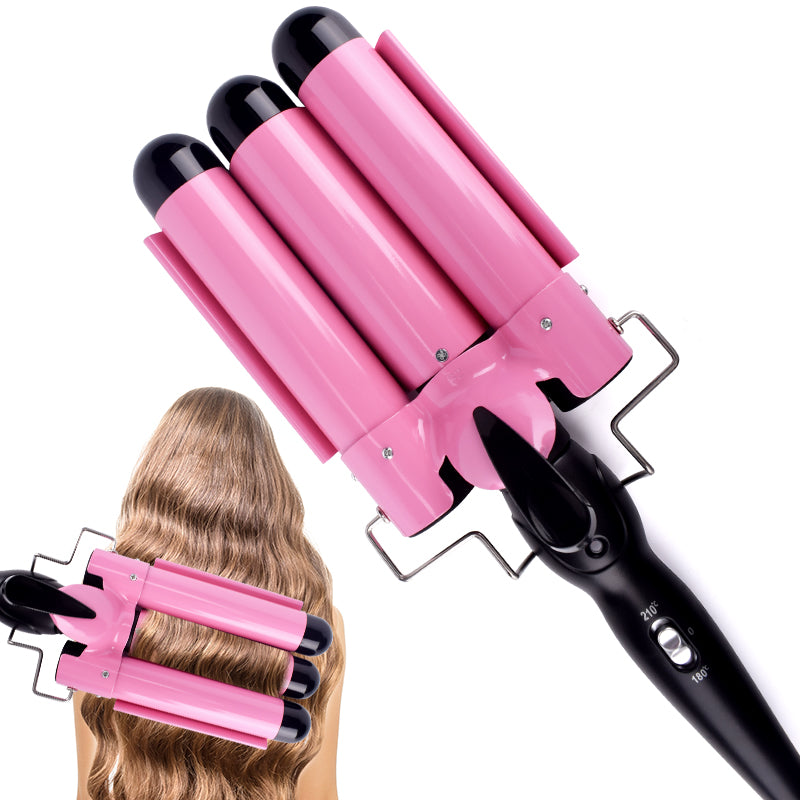SpacePulse LuxeWave™ Triple Barrel Hair Curler