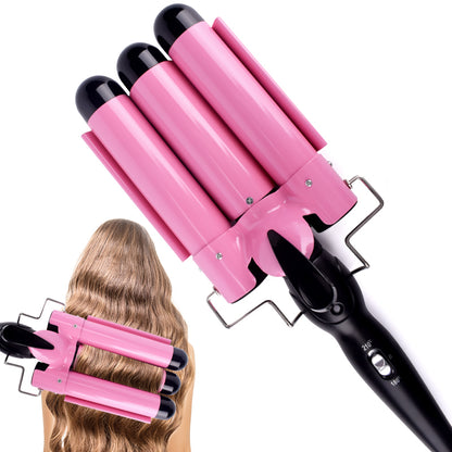 SpacePulse LuxeWave™ Triple Barrel Hair Curler