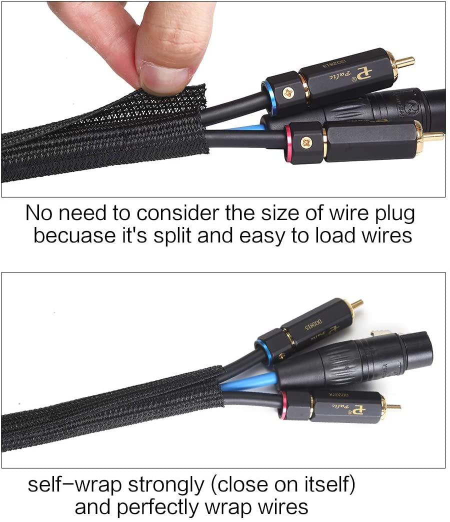 Stop Cable Chaos & Cat Chewing – Heavy Duty Split Cable Protector Sleeve for Clean Desk Organization