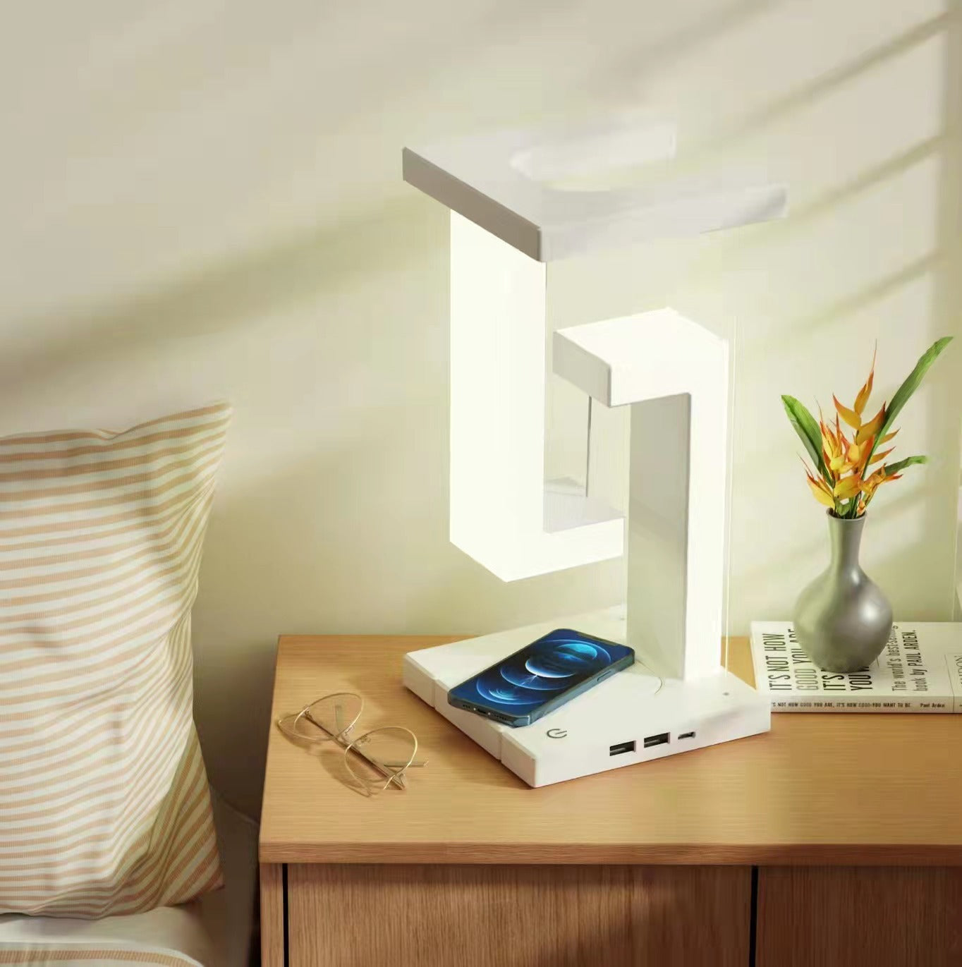 Anti Gravity Floating Lamp with Wireless Charging – Futuristic Desk Light That Feels Impossible
